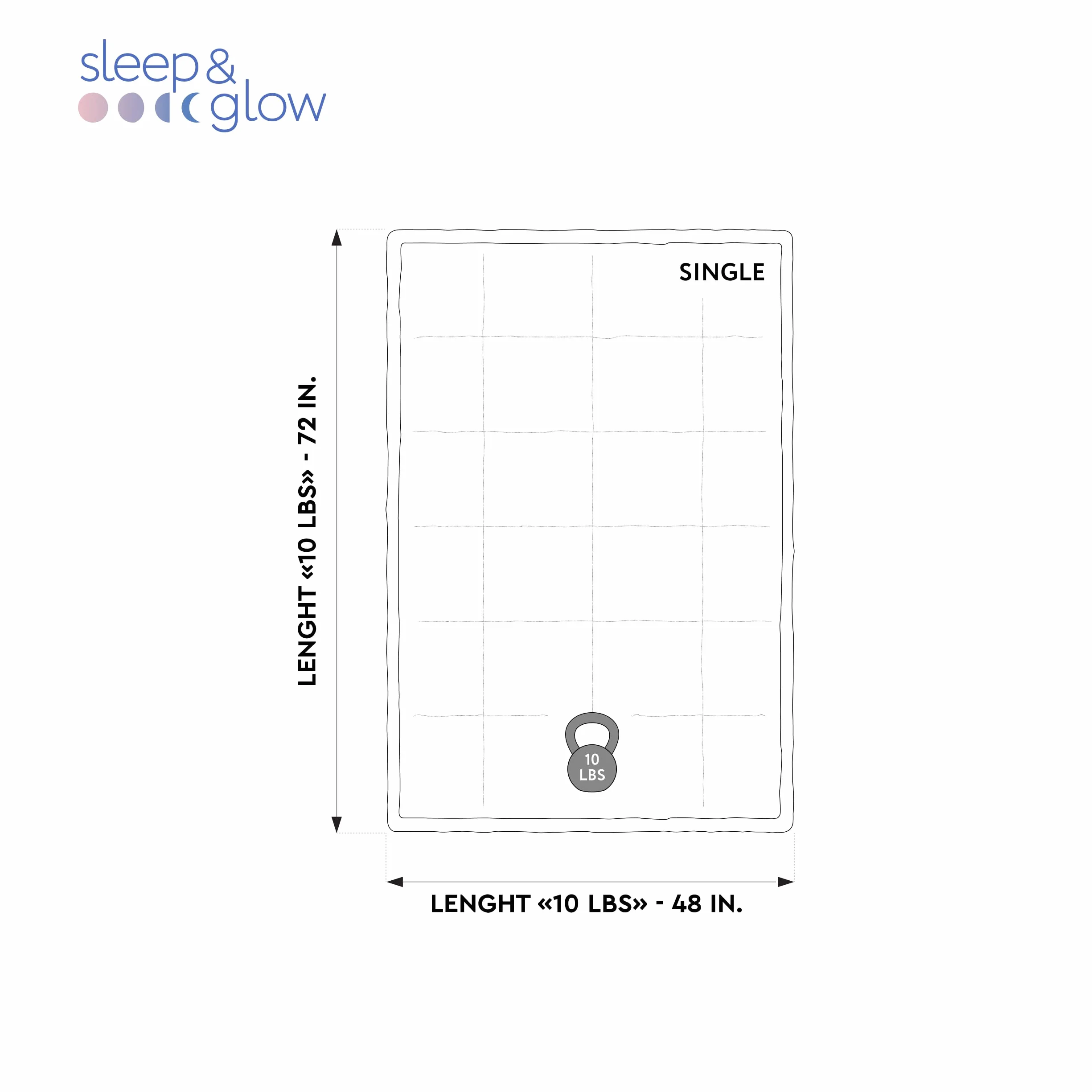 SLEEP & GLOW Koc obciążeniowy 4,5 kg pojedynczy rozmiar 122 cm x 183 cm ciężki koc ze szklanymi koralikami premium (biały)