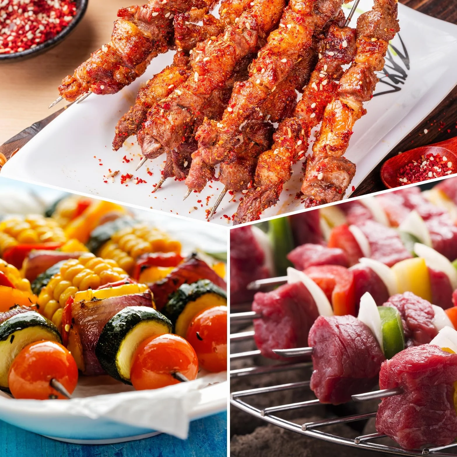 QUARKZMAN 25 szt. szpikulce do kebob metalowe 30 cm x 1,3 mm okrągłe pałeczki ze stali nierdzewnej wielokrotnego użytku BBQ szpikulce do grilla otwarty grill kij do mięsa krewetki owoce