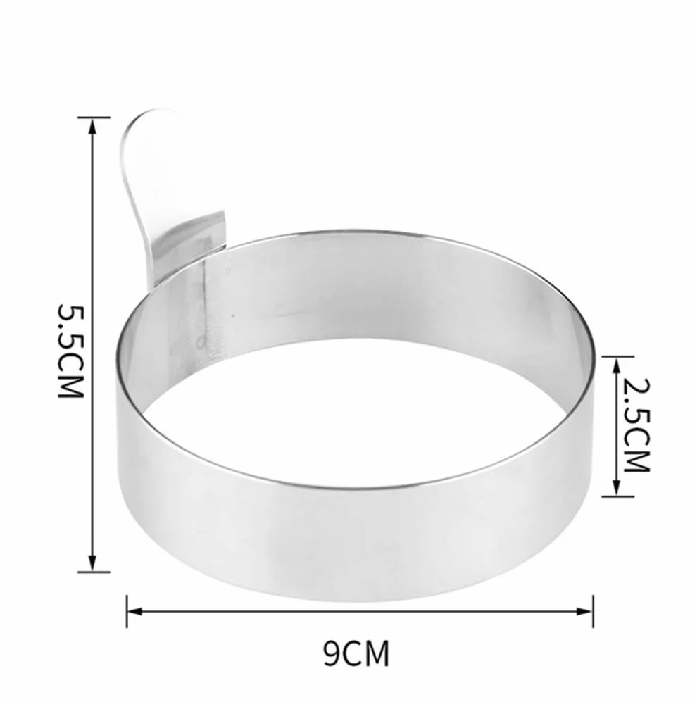 ProLeo foremki do jajek ze stali nierdzewnej 9 cm, nieprzywierająca, 4 sztuki