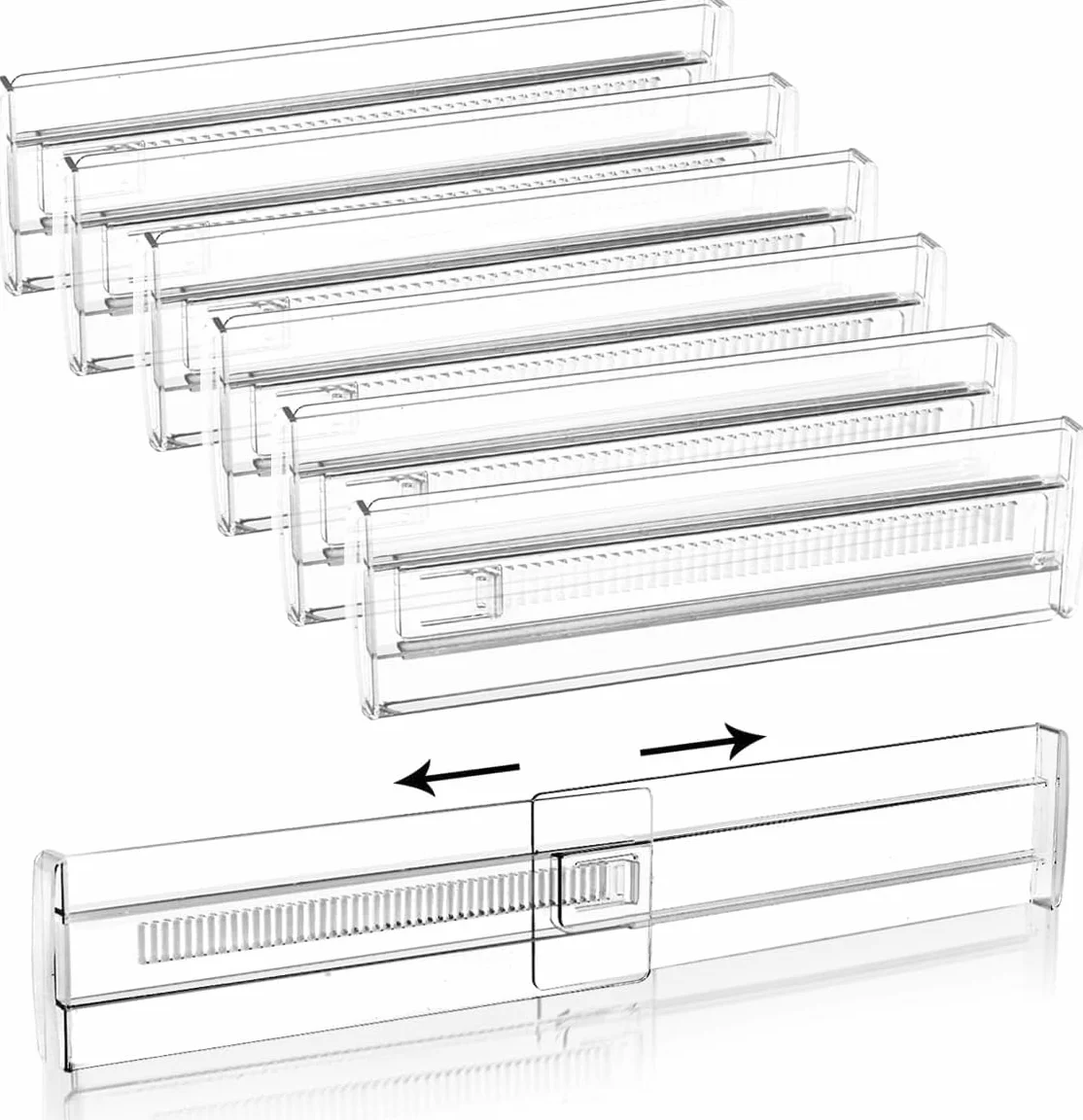 Regulowane Separatory do Szuflad z Tworzywa Sztucznego 27,5-52 cm Organizer