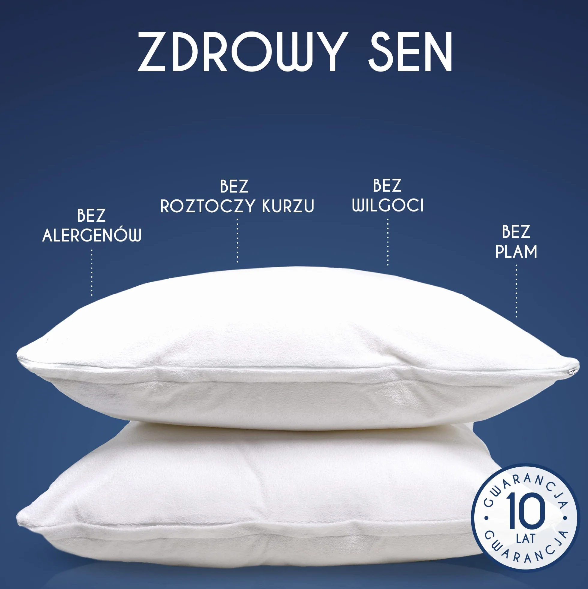 Dreamzie Poszewka na poduszkę, wodoszczelna, bawełna, z certyfikatem Oeko Tex®, z zamkiem błyskawicznym, oddychająca, hipoalergiczna, antybakteryjna, ochrona przeciw roztoczom, 40 x 80 cm, 2 szt.