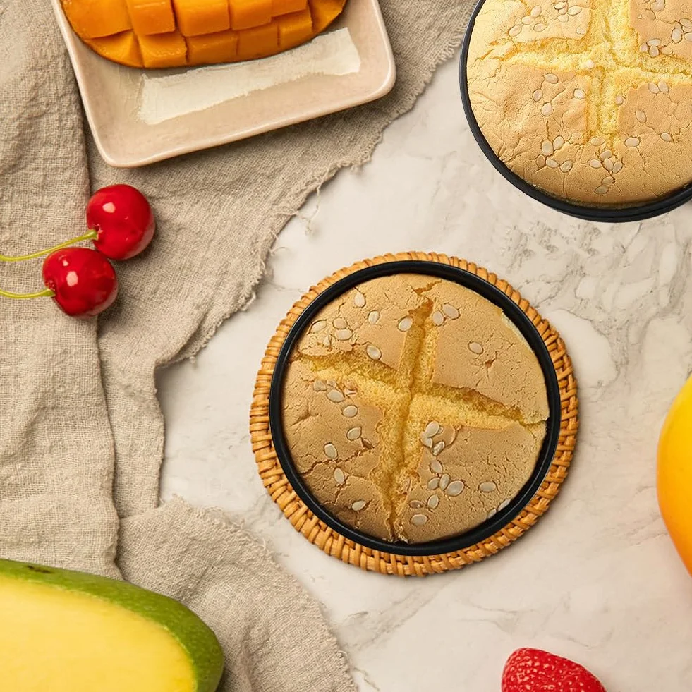 IVEOPPE Okrągła forma do pieczenia 15 cm ze stali nierdzewnej Zestaw 2 sztuk