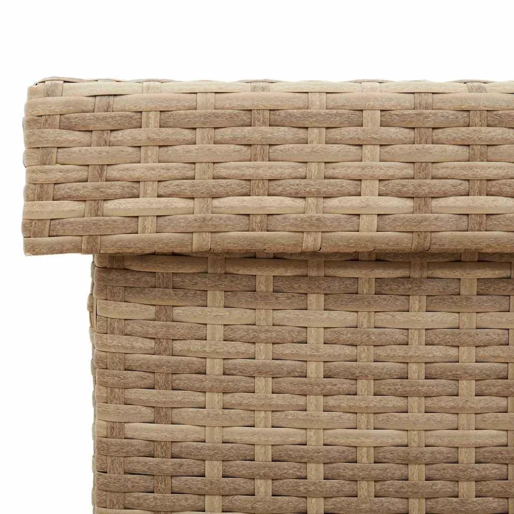 vidaXL Skrzynia ogrodowa z kółkami, beż, 110x55x73 cm, polirattan, skrzyniaogrodowa, skrzynia na balkon, skrzynka ogrodowa, skrzynia na taras