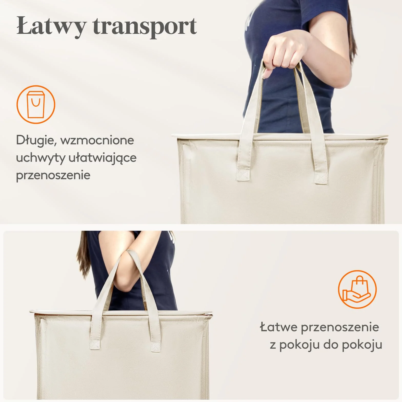 Lifewit Kosz na Pranie Wąski z Pokrywą, Składany Kosz na Pranie, Laundry Basket z Długimi Uchwytami do Sypialni Łazienki Pralni, 105 L, Biały