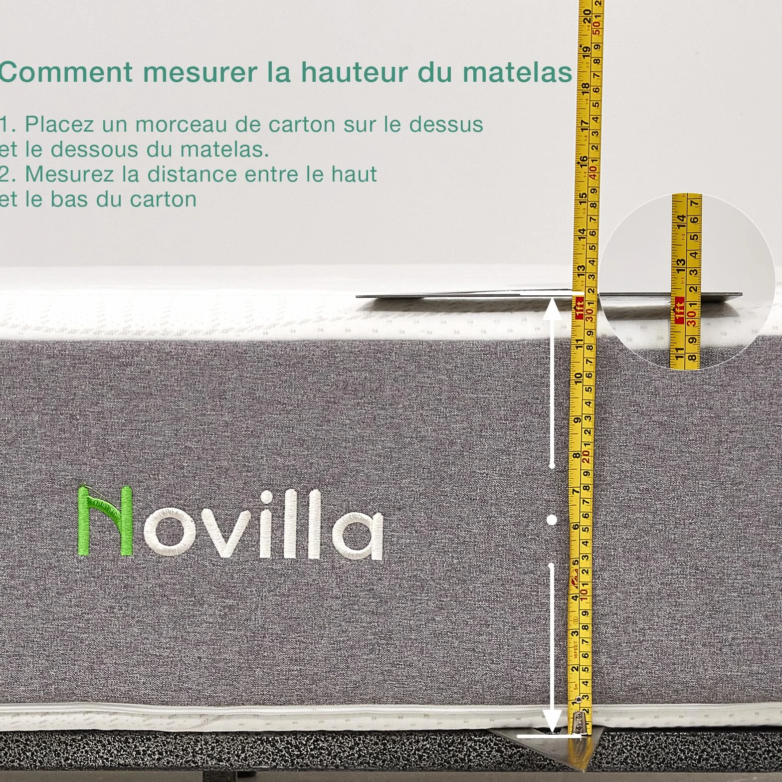 Novilla Materac 80 x 200 cm, H2 i H3, 7-strefowy materac z zimnej pianki, poszewka nadaje się do prania w 60°, materac piankowy, zwijany materac 2 w 1, certyfikat Öko-Tex, wysokość 16 cm