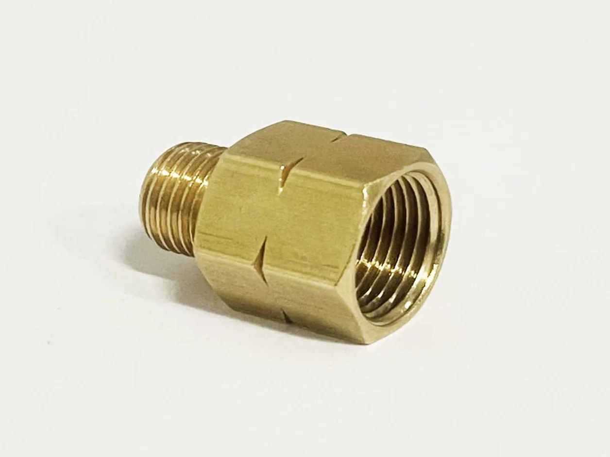 Złączka przejściowa IG 3/8" lewe x gwint zewnętrzny 1/4" lewy reduktor gazu adapter z mosiądzu do węża gazowego 1/4, kuchenka gazowa