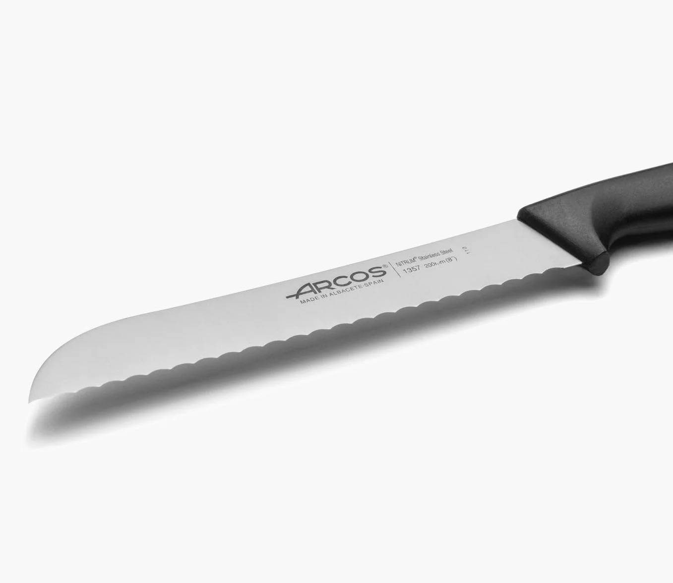 Arcos Seria 135700 Niza-Chleb Nóż Ostrze Nitrum Stal nierdzewna 200 mm (7,87 cala) - Uchwyt Polipropylenowy kolor czarny, 18/8
