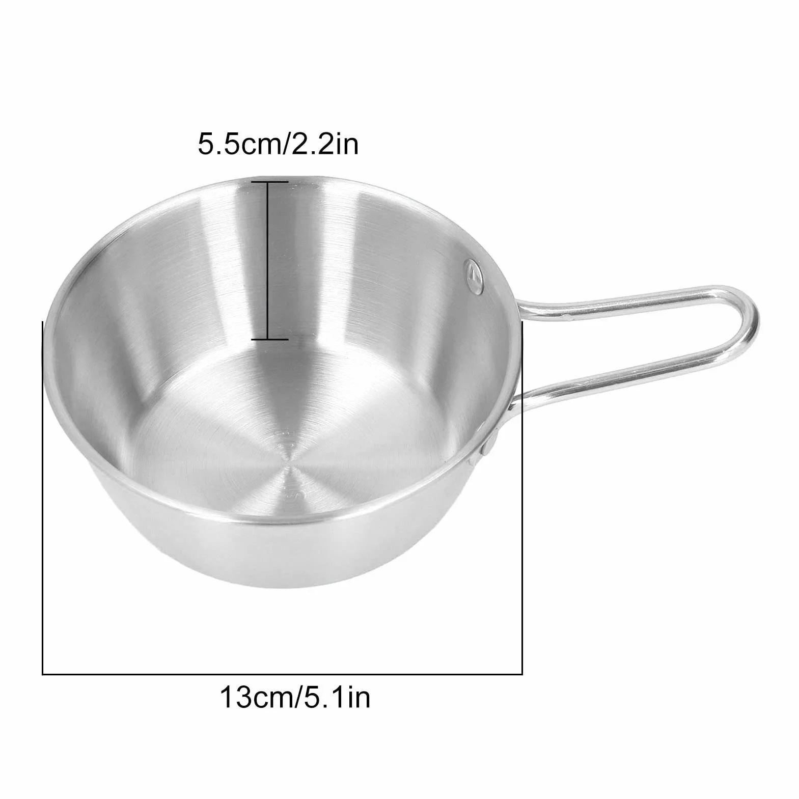 Miska na Wino KoreańSka Tradycyjna, Kubek do Wina ze Stali Nierdziewnej z Uchwytem na Wędrówki, 5,1 Cala, Idealny dla Zupy i Makgeolli, Srebrny Design dla Śniadania i wieczoru