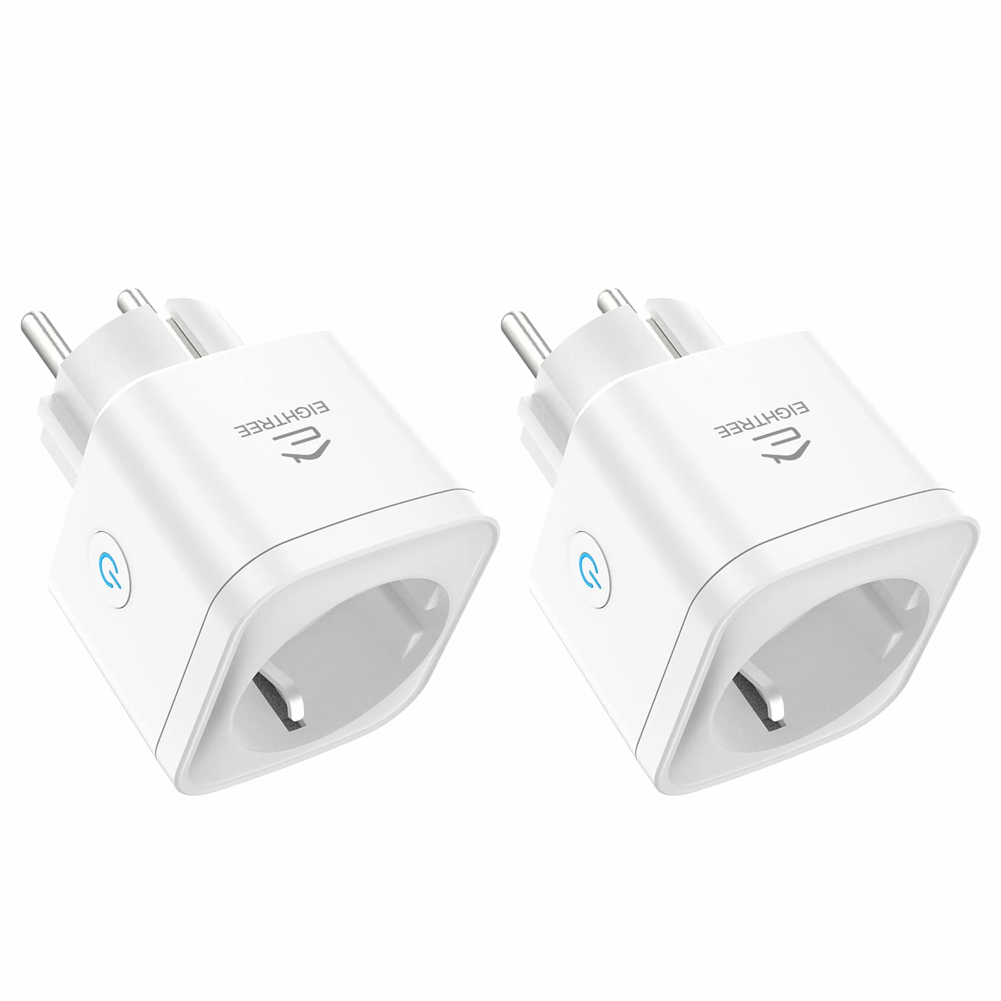 EIGHTREE Inteligentne gniazdko Wi-Fi, z pomiarem prądu, 16 A, Smart Home WiFi, akcesoria Alexa, harmonogram, zdalny dostęp, współpracuje z Alexa, Google Home, SmartThings, 2 sztuki w opakowaniu