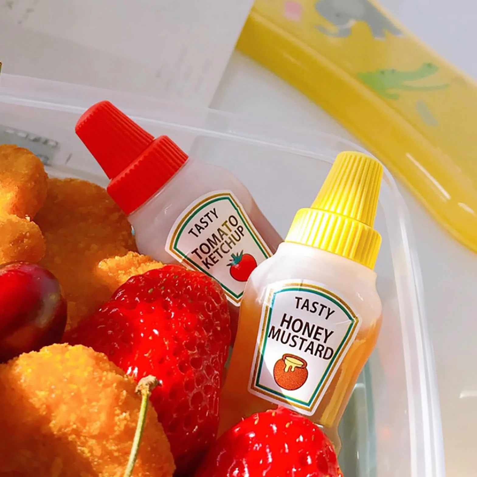 Butelki zaciskowe ketchup 25 ml 2 sztuki przenośny pojemnik na sos