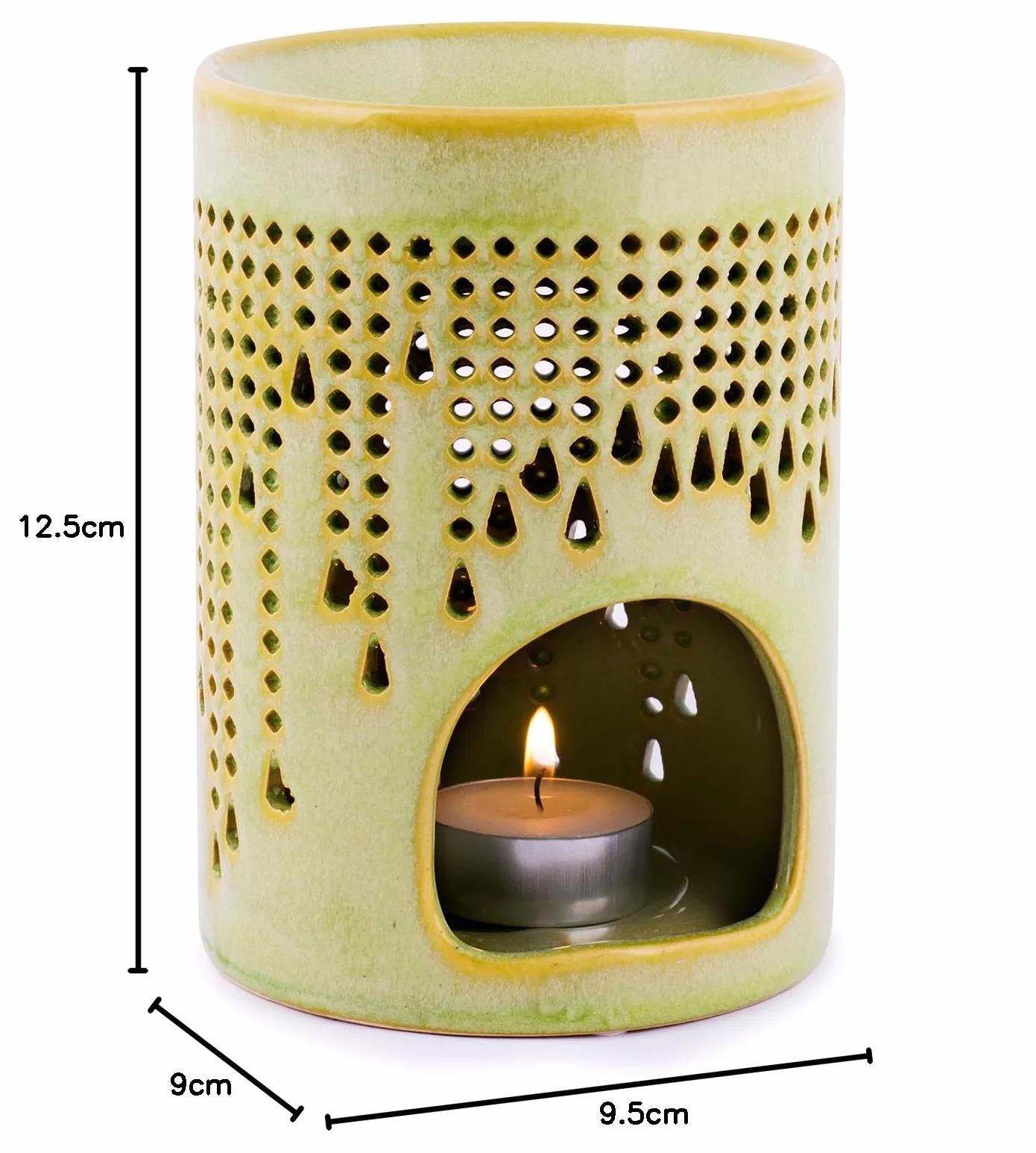 Pajoma Lampa zapachowa Elise antyczny zielony, ceramika, dł. 9,5 x szer. 9 x wys. 12,5 cm