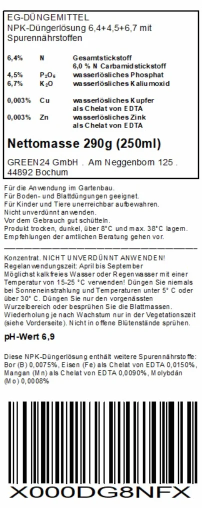 GREEN24 Nawóz oleandrowy płynny HIGHTECH NPK pełny nawóz do oleandra nerowego