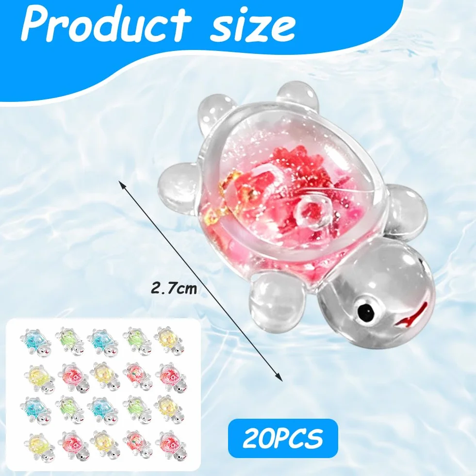 20 sztuk mini świecących żółwi z żywicy – kolorowe miniaturowe świecące żółwie, miniaturowe figurki, "zrób to sam", dekoracja do akwarium, ogrodu, doniczki, biurka i dekoracji domu