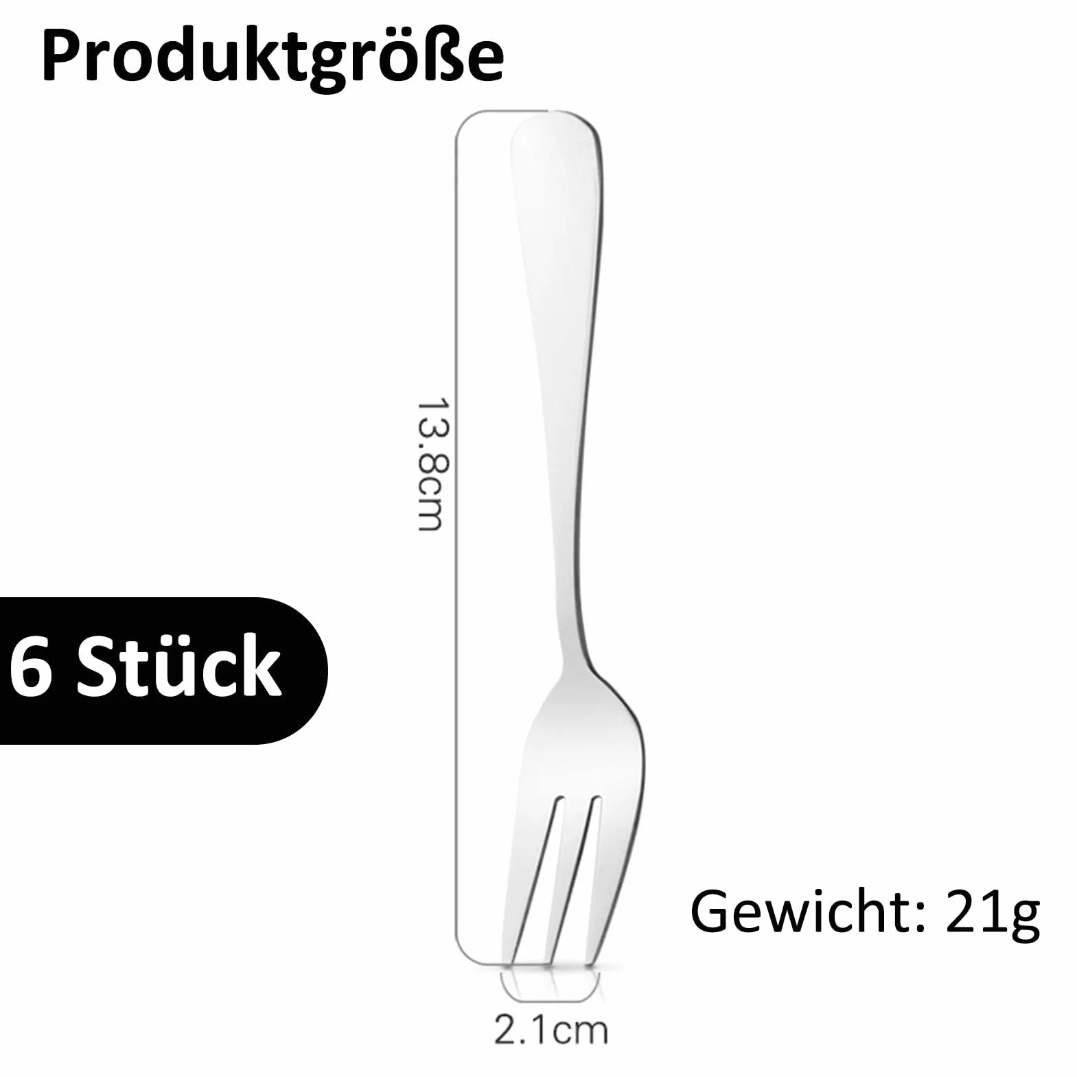 Widelczyki do ciasta, 6 sztuk, widelczyki deserowe, widelce do owoców, srebrne, ze stali nierdzewnej, małe widelce, sztućce, zestaw widelców stołowych do domu, kuchni i restauracji, małe
