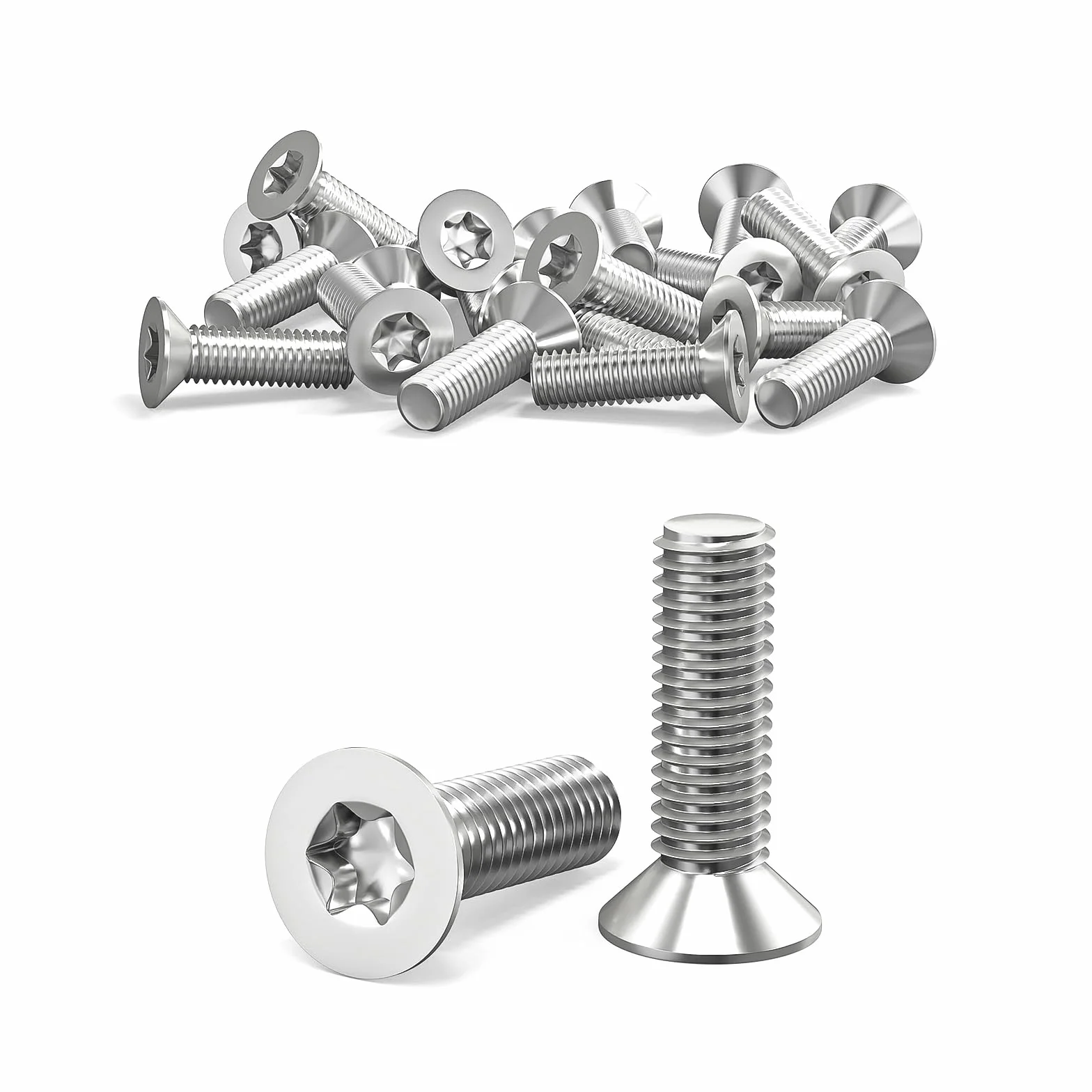 ORTAVA 20 sztuk śrub z łbem wpuszczanym M6 x 20 mm, M6 śruby z łbem wpuszczanym Torx ze stali nierdzewnej 304, śruba z łbem wpuszczanym z łbem sześciokątnym / Torx (ISR/TX) zgodnie z normą ISO 14581 /