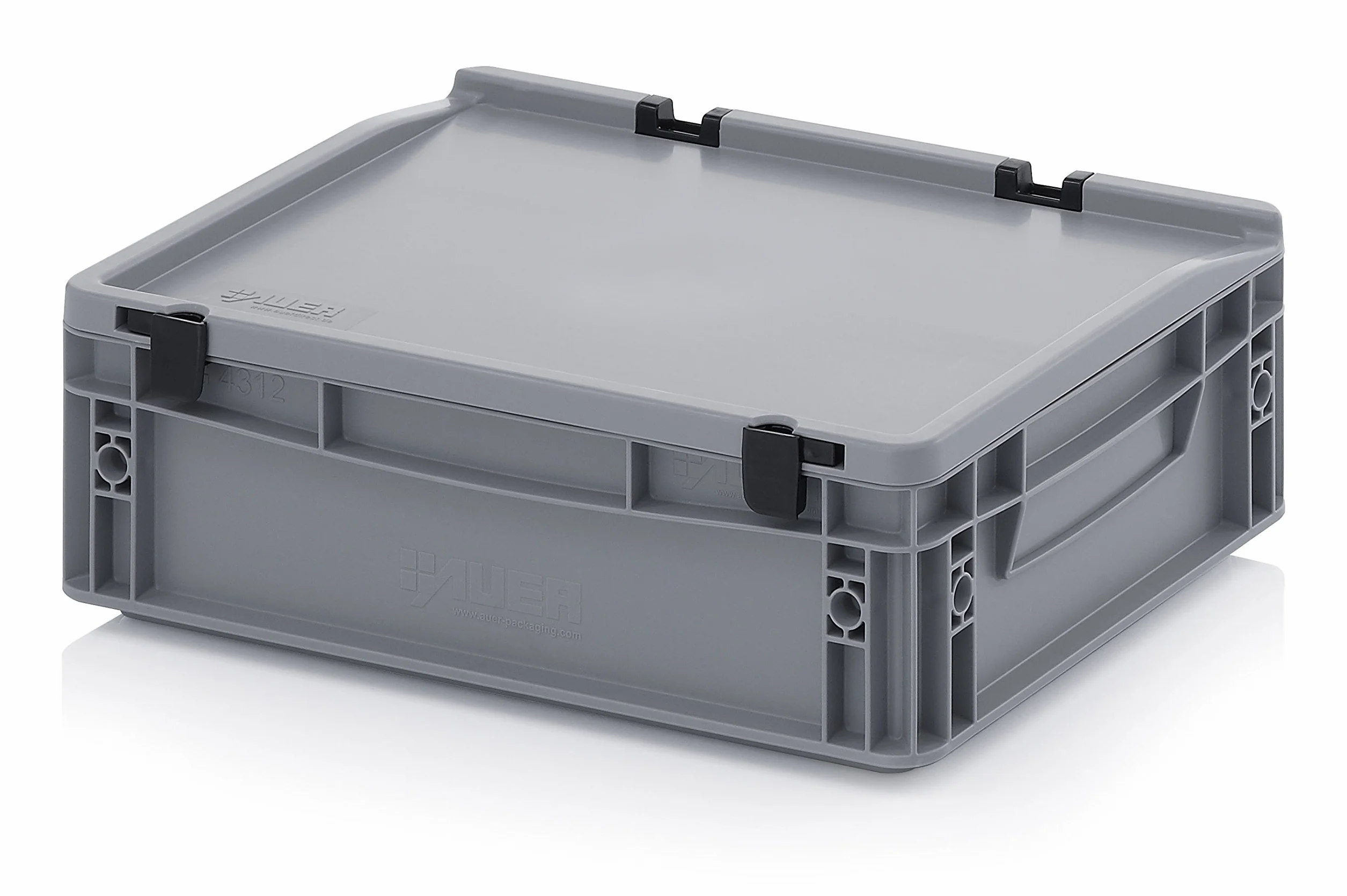 Auer Packaging Eurobox pojemnik Eurobox 40 x 30 x 13,5 cm z pokrywą na zawiasach wraz z calówką gratis