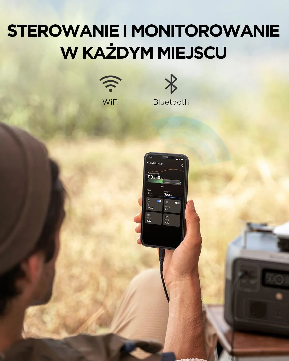 ECOFLOW Przenośna stacja zasilania RIVER 2 MAX, bateria LiFeP04 512 Wh/szybkie ładowanie w 1 godz., moc wyjściowa do 1000 W, generator słoneczny, do użytkowania na kempingu, w kamperach