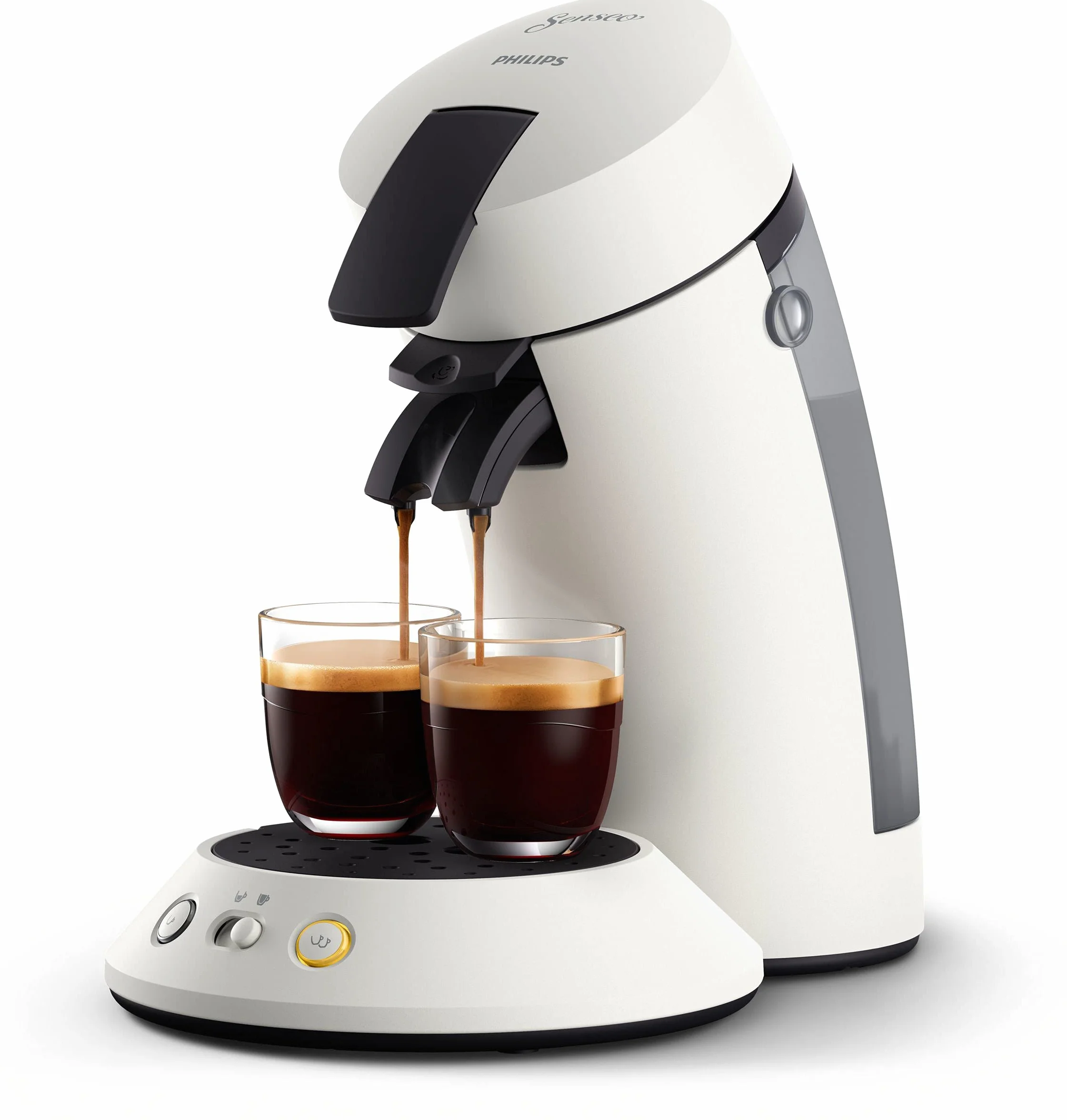 Philips Senseo Original Plus CSA210/10 ekspres do kawy na saszetki (wybór mocy kawy, technologia Coffee Boost, wykonany z plastiku pochodzącego z recyklingu), biały