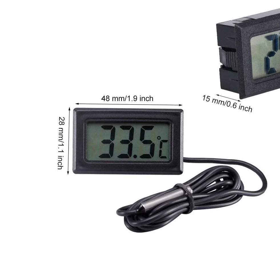 DollaTek 5 szt. cyfrowy termometr LCD z zewn?trzn? sond? do lodówki zamra?arki do lodówki akwarium - czarny