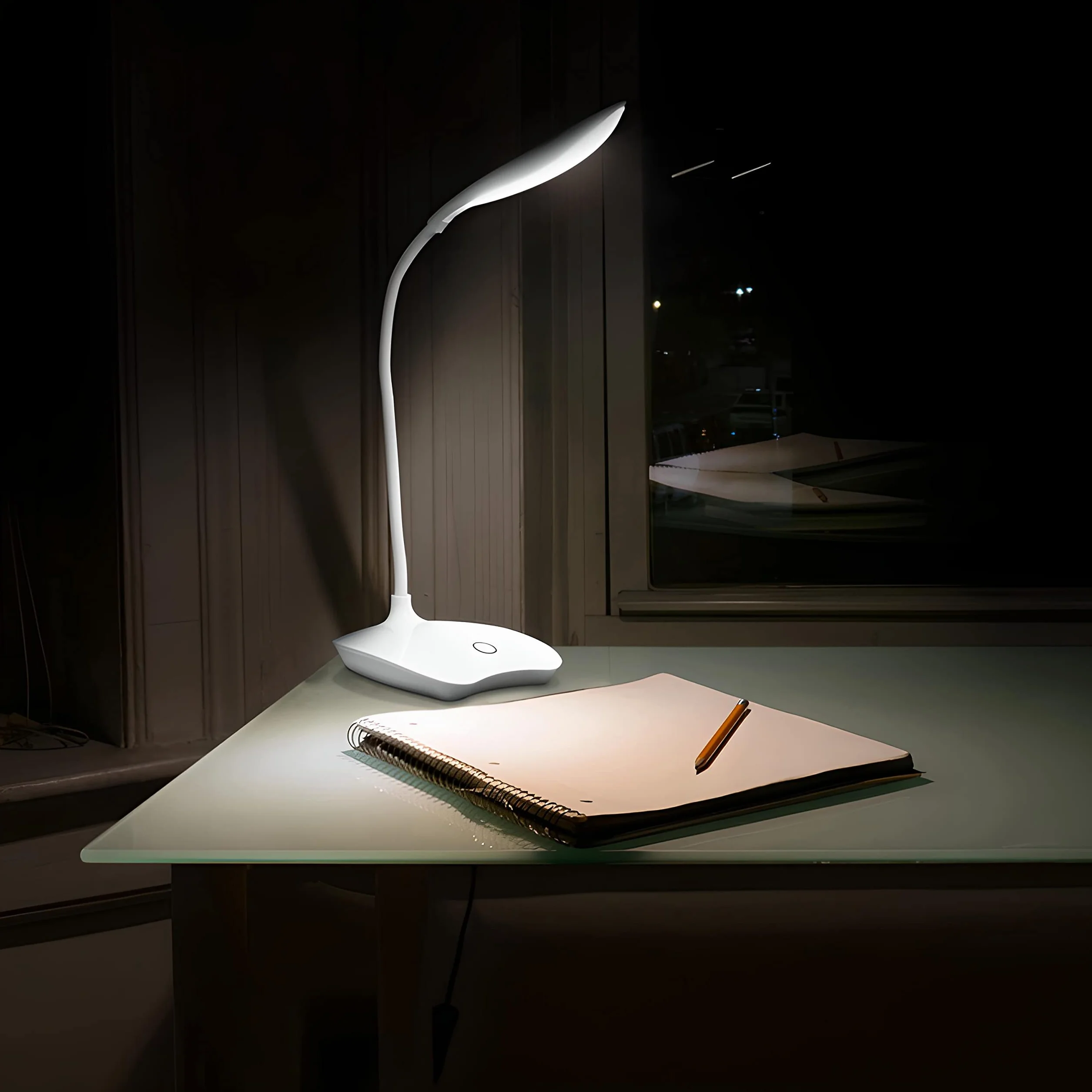 Retoo Dotykowa lampa biurkowa LED ze ściemniaczem i 3 poziomami jasnosności, Elastyczna lampka szkolna na biurko dla dzieci z USB, regulacją i ochroną oczu, Kreślarska, do szkoły, pracy, domu, biura