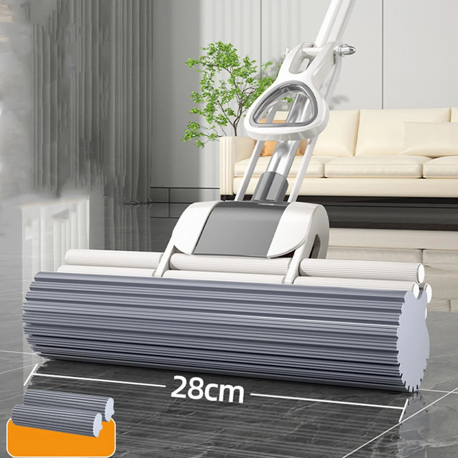 Lekki Mop Rolkowy Syrisora ​​Self-Squeeze, Wielofunkcyjny Mop do Mycia Bez Użycia Rąk, Zapewniający łatwe i Wydajne Sprzątanie Domu