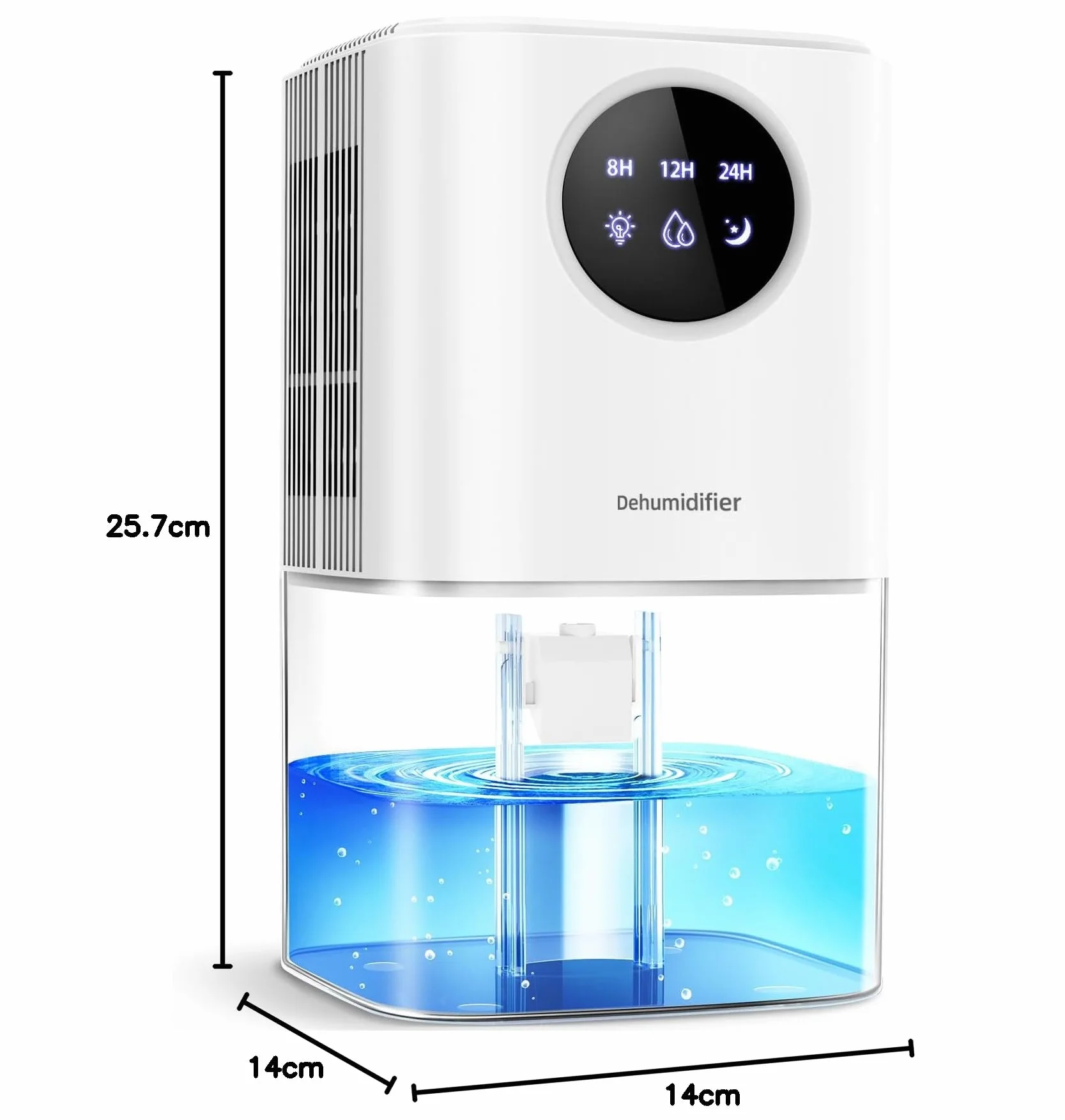 Osuszacz powietrza do domu przeciw pleśni, PKBOSS 1700 ml przenośny elektryczny mini cichy osuszacz powietrza z 7 kolorowymi światłami LED/timer/automatyczne wyłączanie łazienki/pomieszczenie