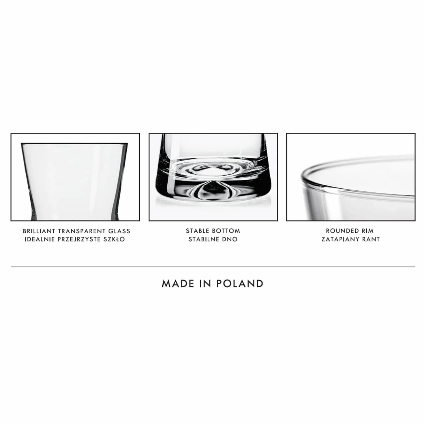 KROSNO Szklanki do Whisky 290 ml Zestaw 6 szt. X-Line