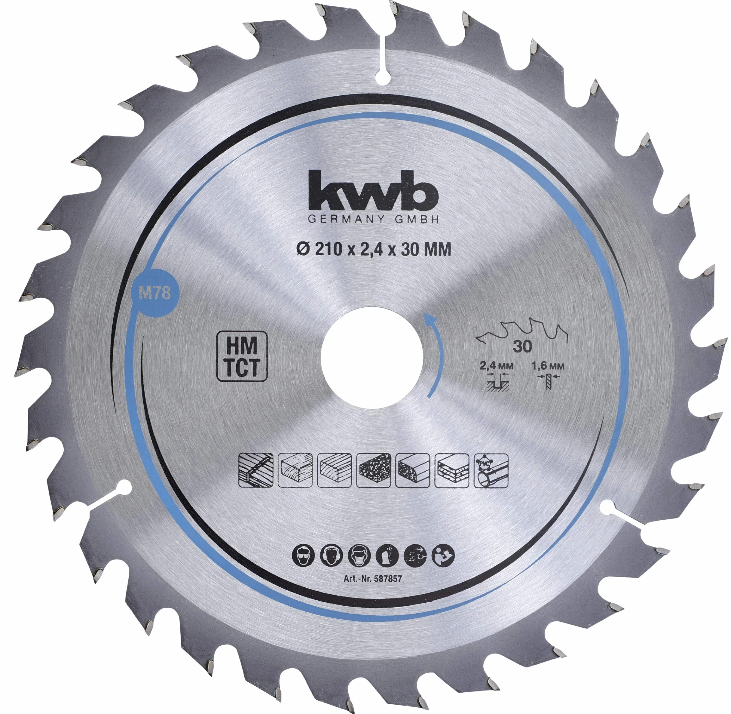 kwb Brzeszczot do piły tarczowej 210 x 30 mm – szybkie cięcie, nadaje się do miękkiego i twardego drewna, płyt stolarskich i płyt wiórowych