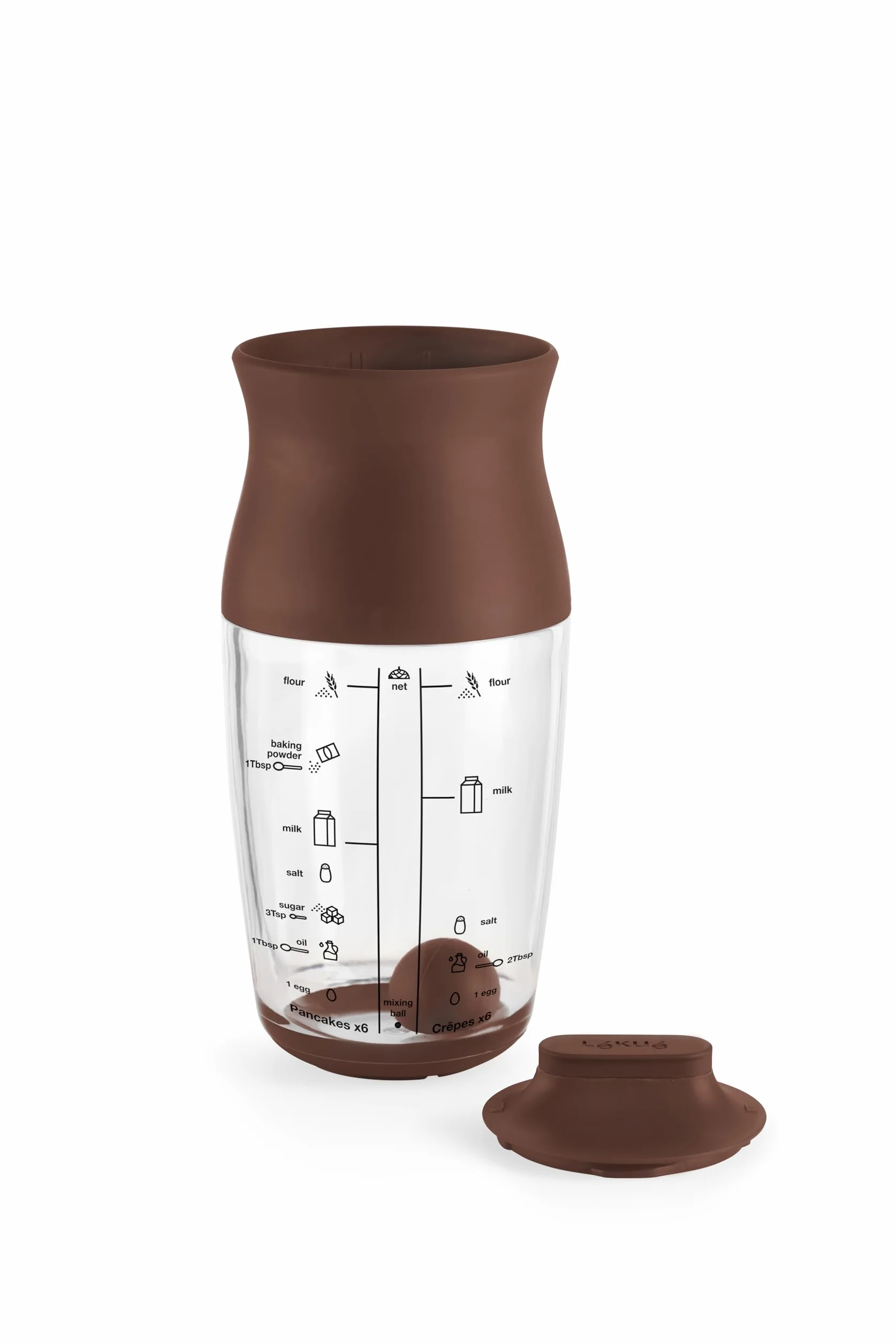 Lékué Shaker do ciast 500 ml brązowy