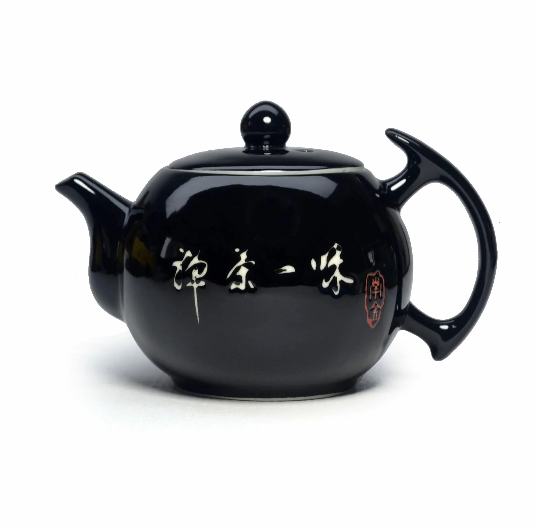 Porcelanowy czajniczek, 300 ml Mały Czajnik Xishi Chiński Zestaw do herbaty Gongfu Ceramiczny Dzbanek Czarny (Czajnik)