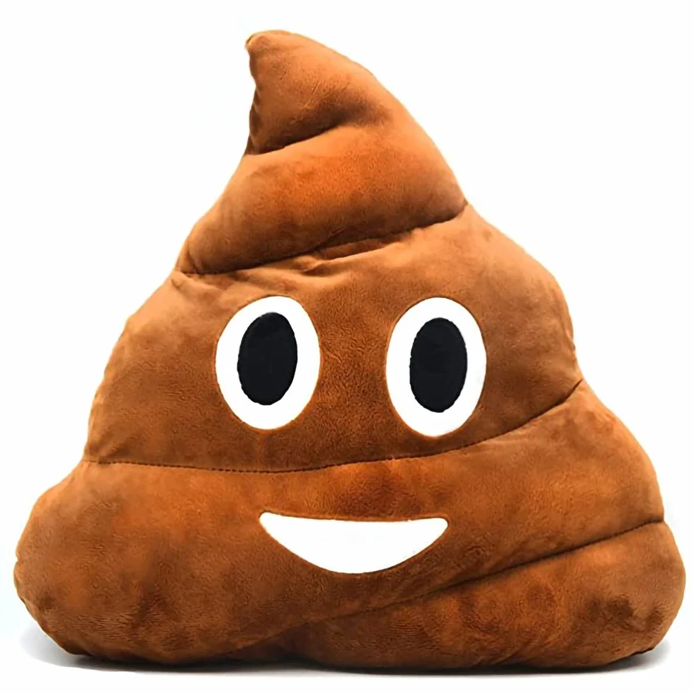 Poop Plush Pillow Round Triangle Emotion Cute Decorative Faffed Toy Brown Gifts for Kids and Friends () (brązowa)