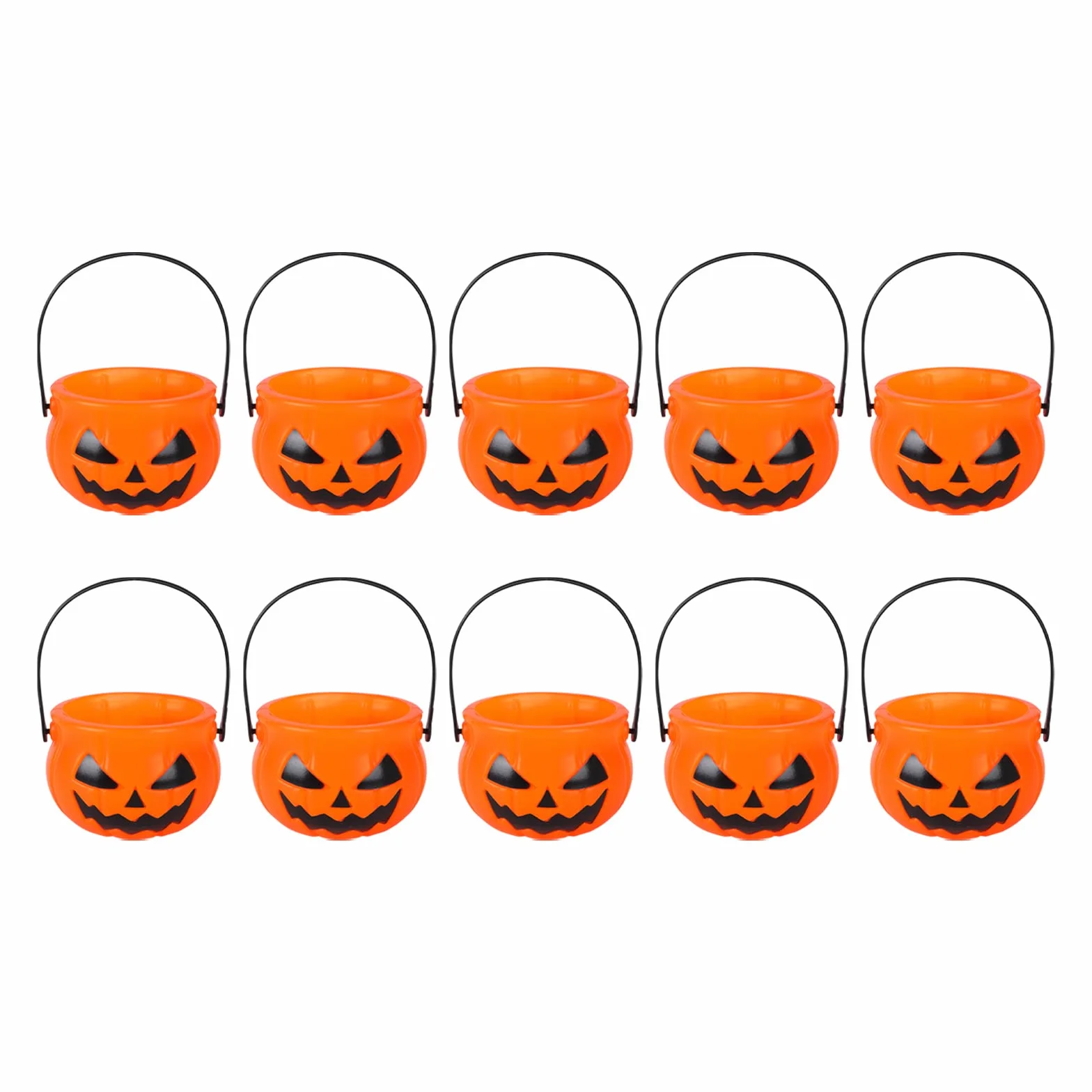 10 sztuk wiaderek na Halloween na słodycze z uchwytem, kociołek na słodycze lub słodycze, dla dzieci, na imprezę halloweenową, akcesoria