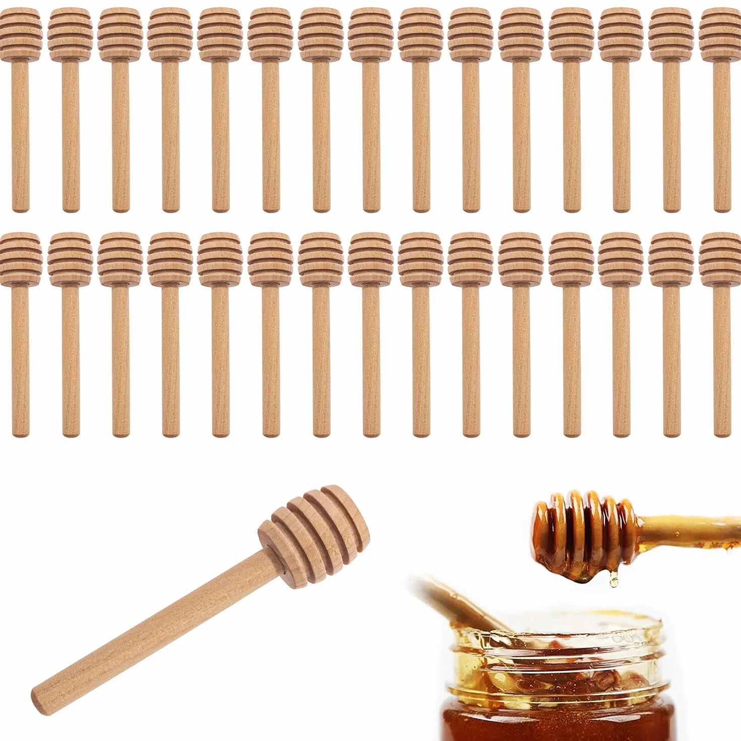 Drewniane mieszadła do miodu 8 cm mini łyżka mikser do miodu i syropu