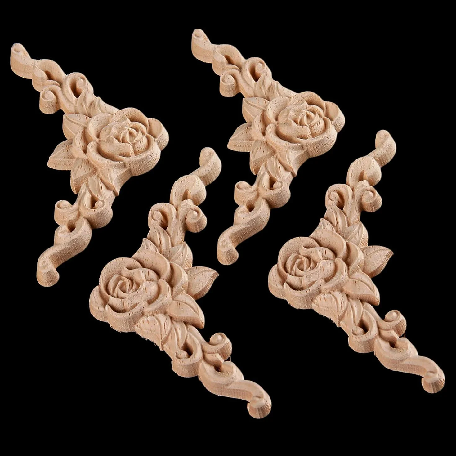 TABL 10 Pcs Carved Wall Decor Carved Applique Decorative for Furniture Door Cabinet Bed Decorations