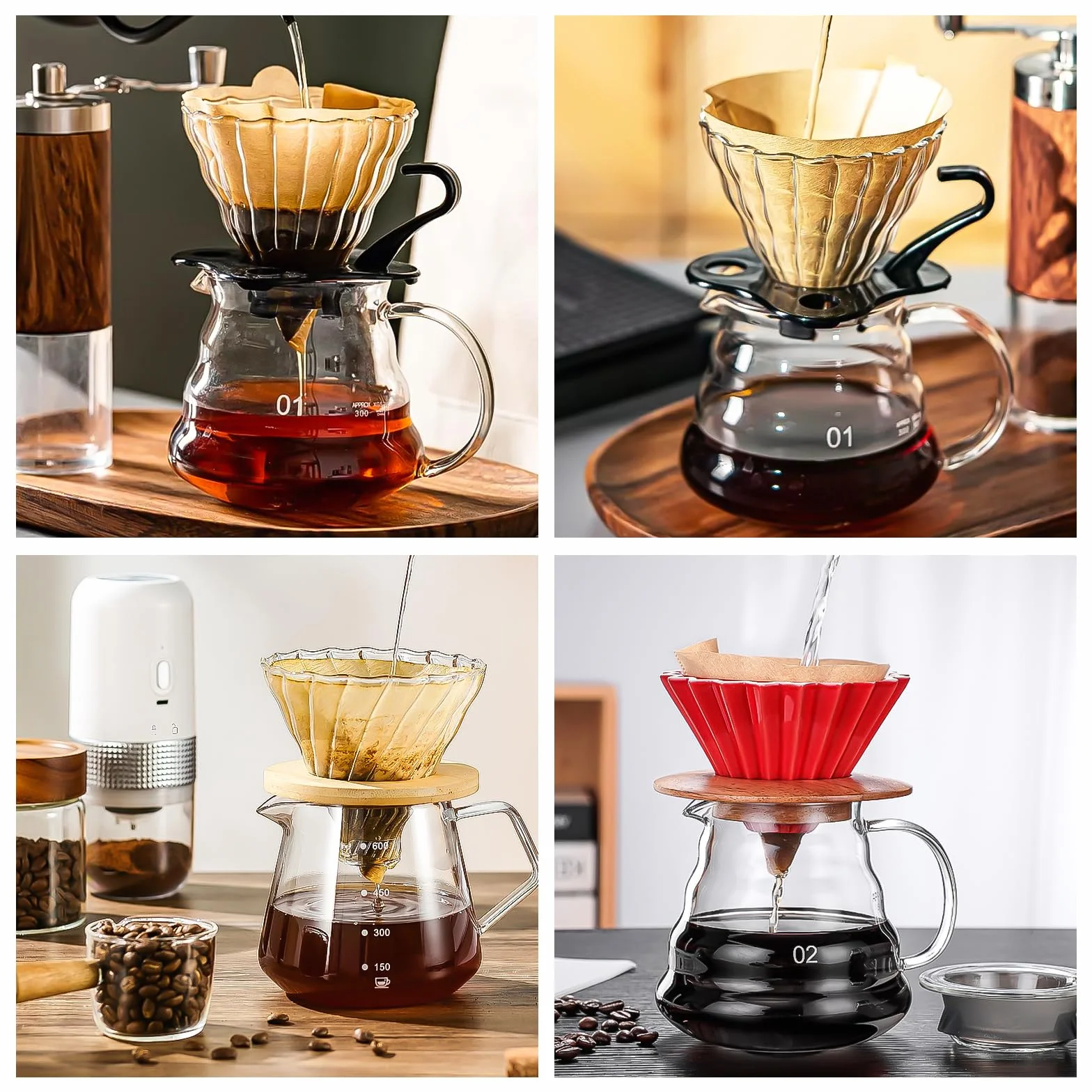 100 sztuk papierowych filtrów do kawy, rozmiar 4 V, jednorazowy papier filtracyjny do ekspresów do kawy, dzbanek do kawy, kubek filtrujący