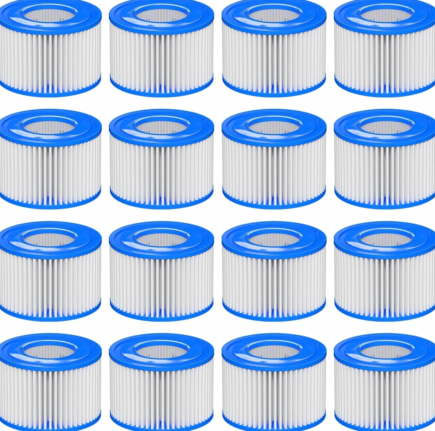 Filtr VI do basenu, 16 wkładów filtrujących VI do Bestway Miami, Monaco Lay-Z-Spa, Vegas, Palm Springs, Flowclear Pool Filter zastępuje oryginalny wkład 58323