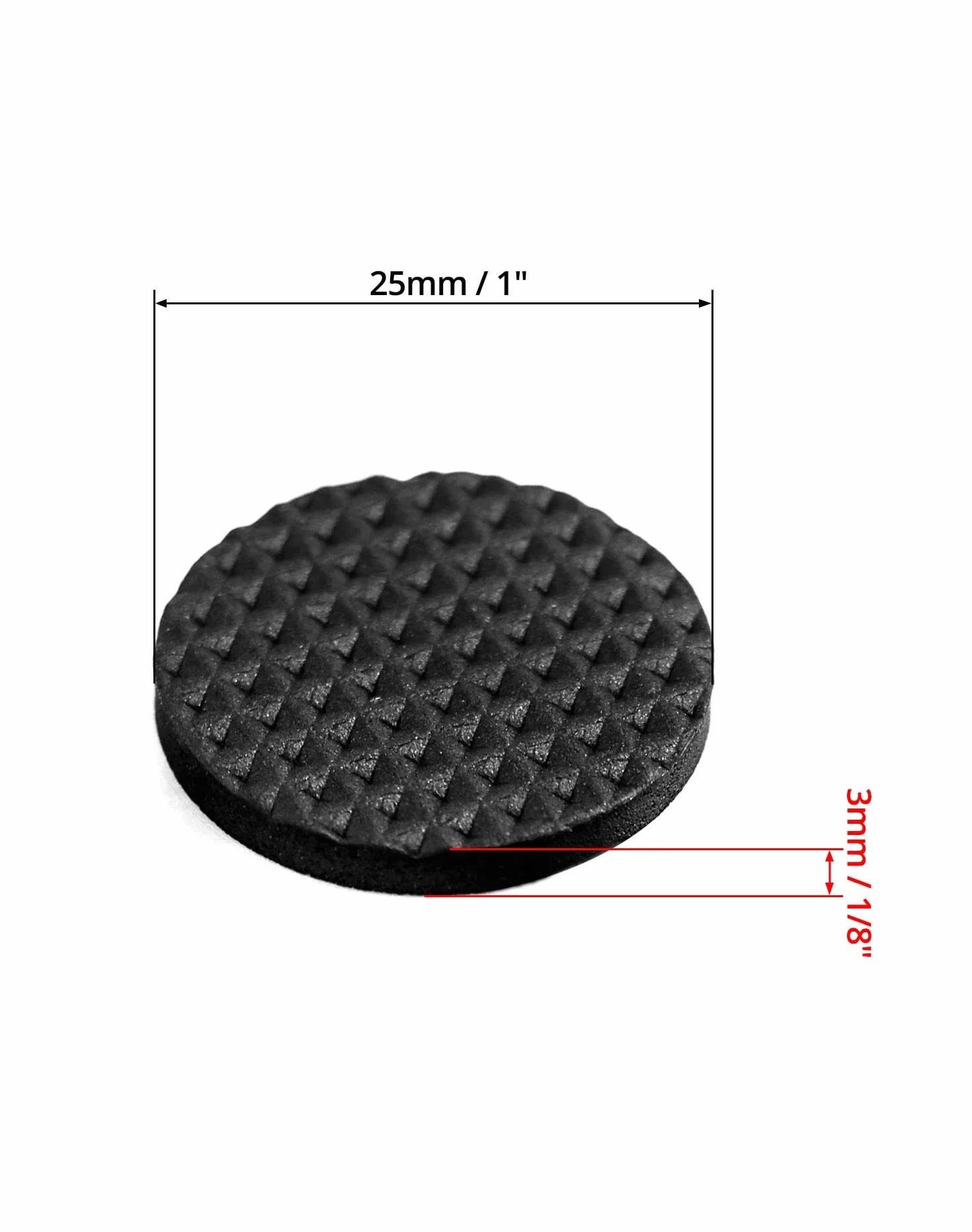 QWORK® Gumowe ochraniacze na podłogę, samoprzylepne gumowe nóżki antypoślizgowe podkładki na nóżki meblowe, ochrona podłogi z wysokim uchwytem, Φ25 mm x 3 mm, 100 szt.
