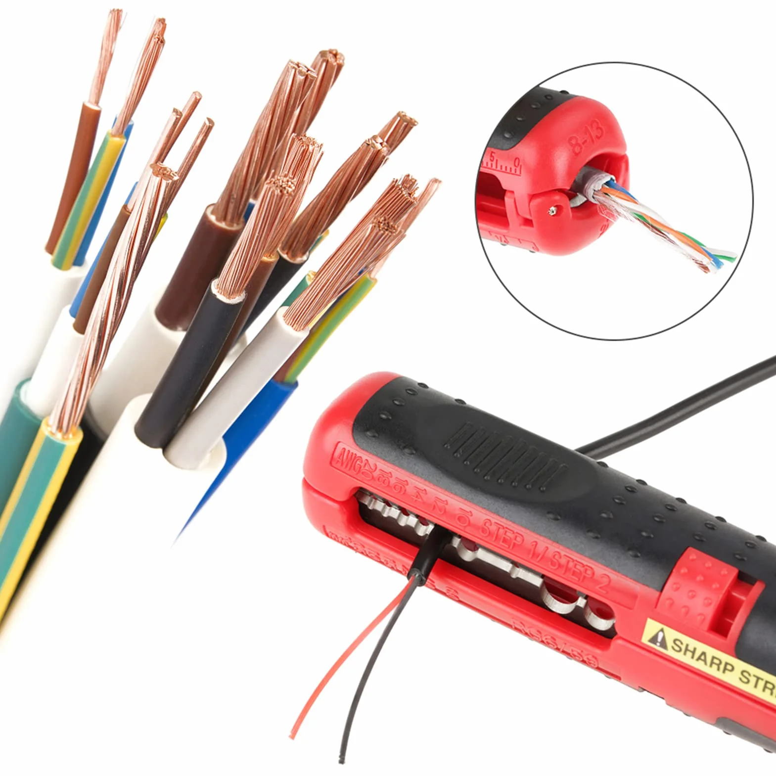 Hilitand 8-13mm wielofunkcyjny elektryczny kabel demontaż drutu narzędzie do ściągania izolacji ręcznie do kabla koncentrycznego RG59 RG6