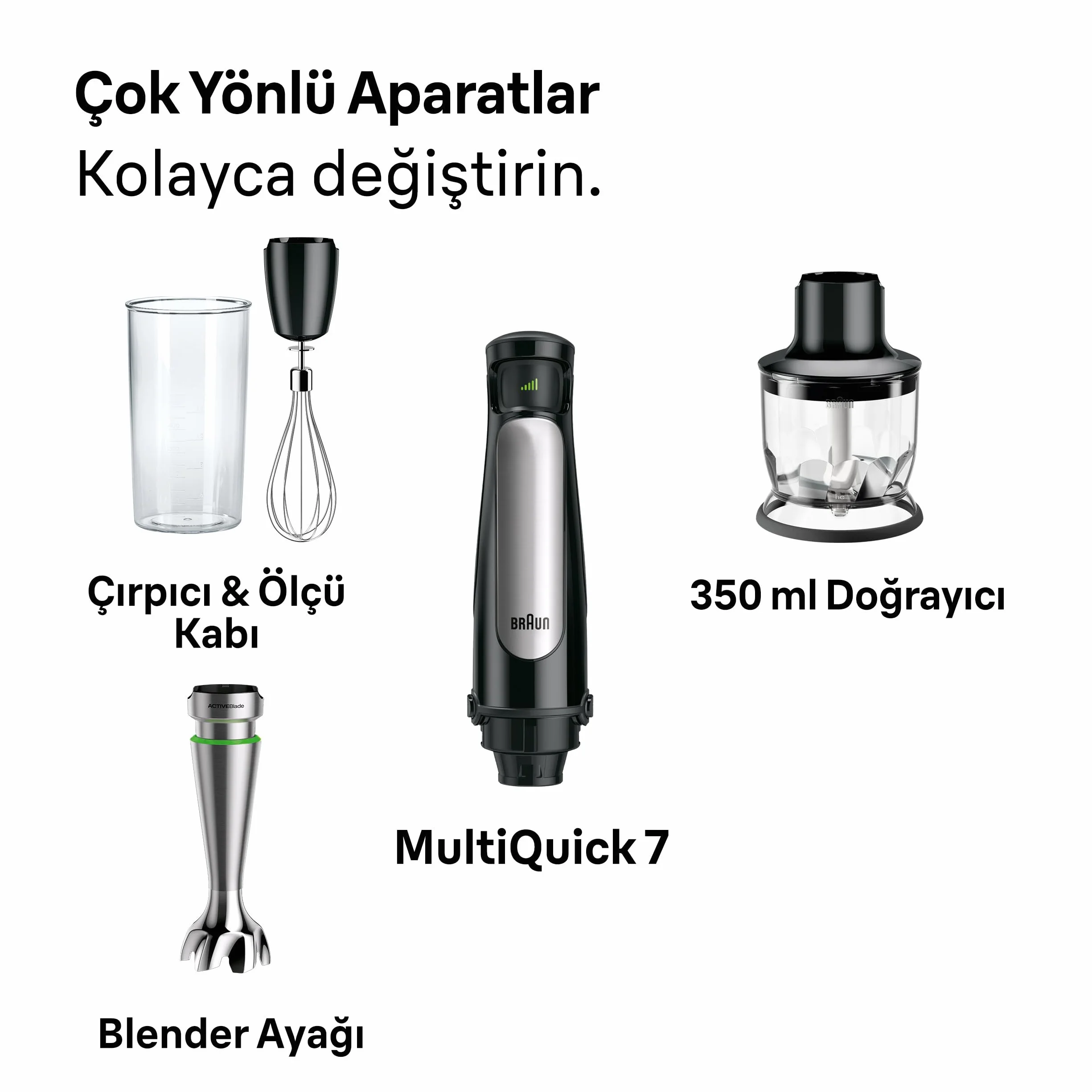 Braun Multiquick 7 Blender Ręczny, Czarny/Srebrny, 600 ml