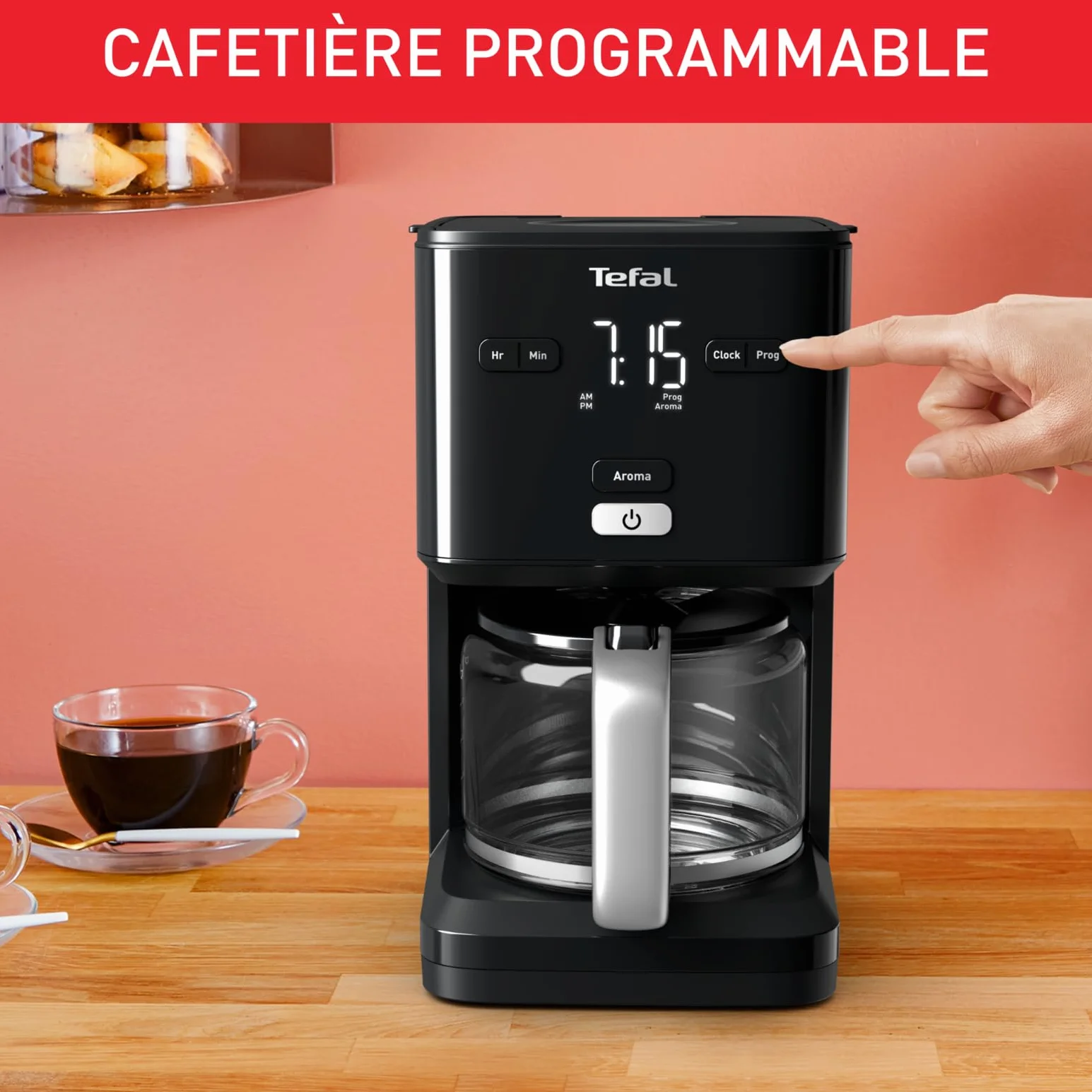 Tefal Smart'n Light ekspres do kawy programowalny filtr 24h 1,25 l czarny