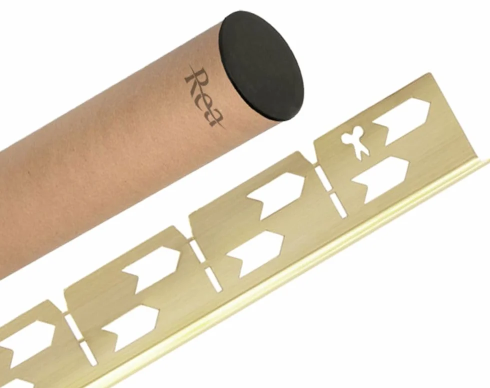 Rea 100cm Prawa Listwa spadkowa do brodzika Złota Szczotkowana, Wykonana z wysokiej jakości metalu - 100X3,7X2,2CM