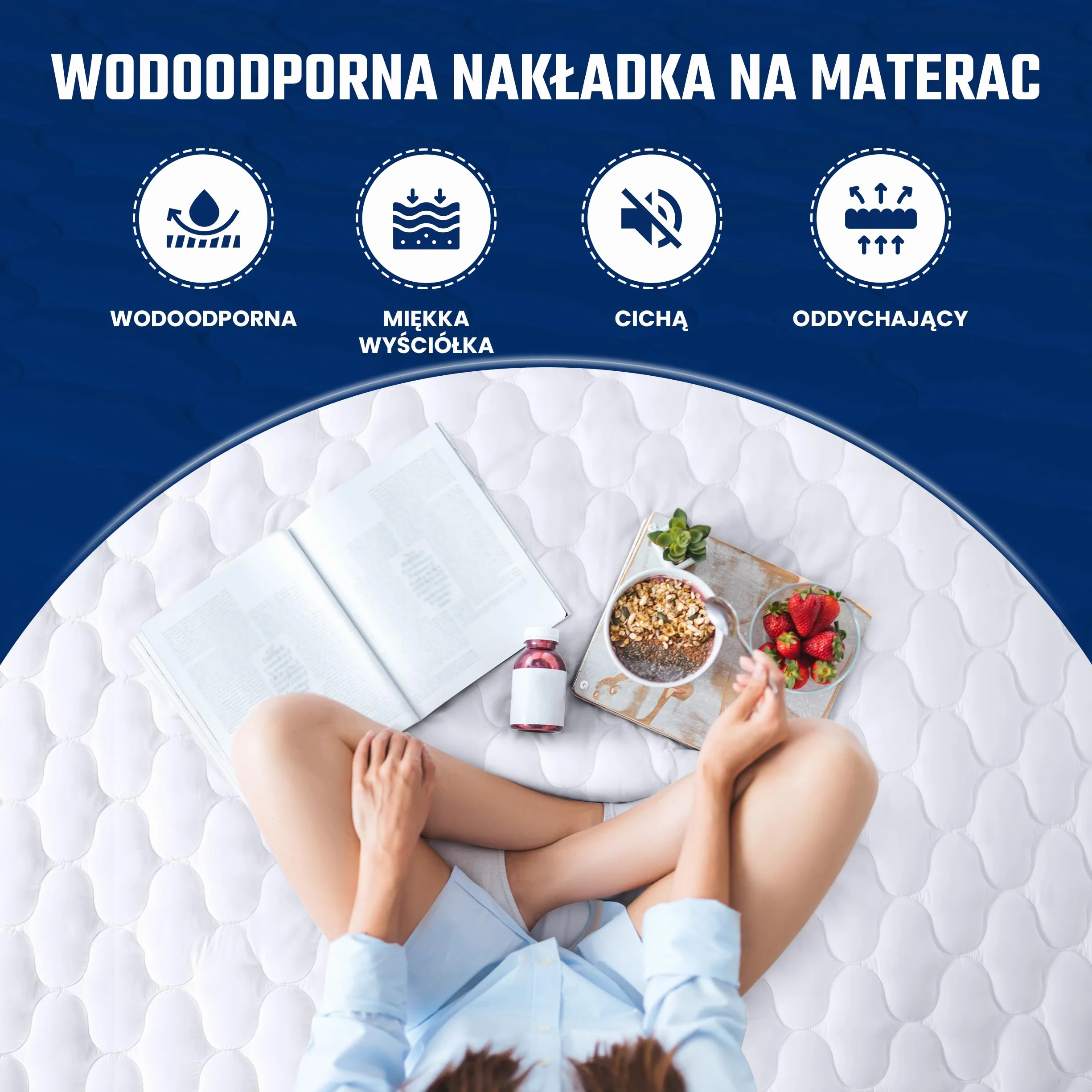 Utopia Bedding Wodoodporny Ochraniacz na Materac 160x200 cm, Pikowany Pokrowiec na Materac Rozciąga Się do 30 cm (biały)