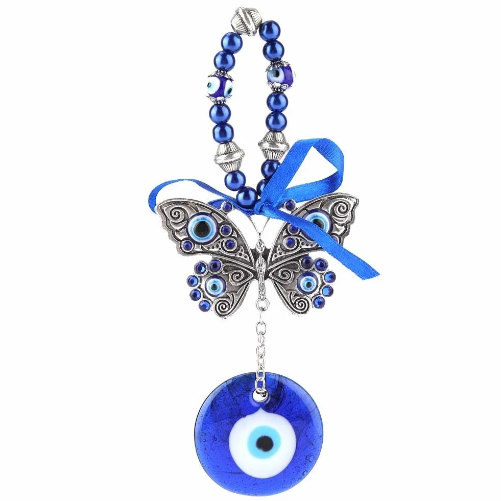Hztyyier Tureckie Oko Ścienne, amulet przeciwdziałający złemu oku, niebieska szklana zawieszka, dekoracje domowe