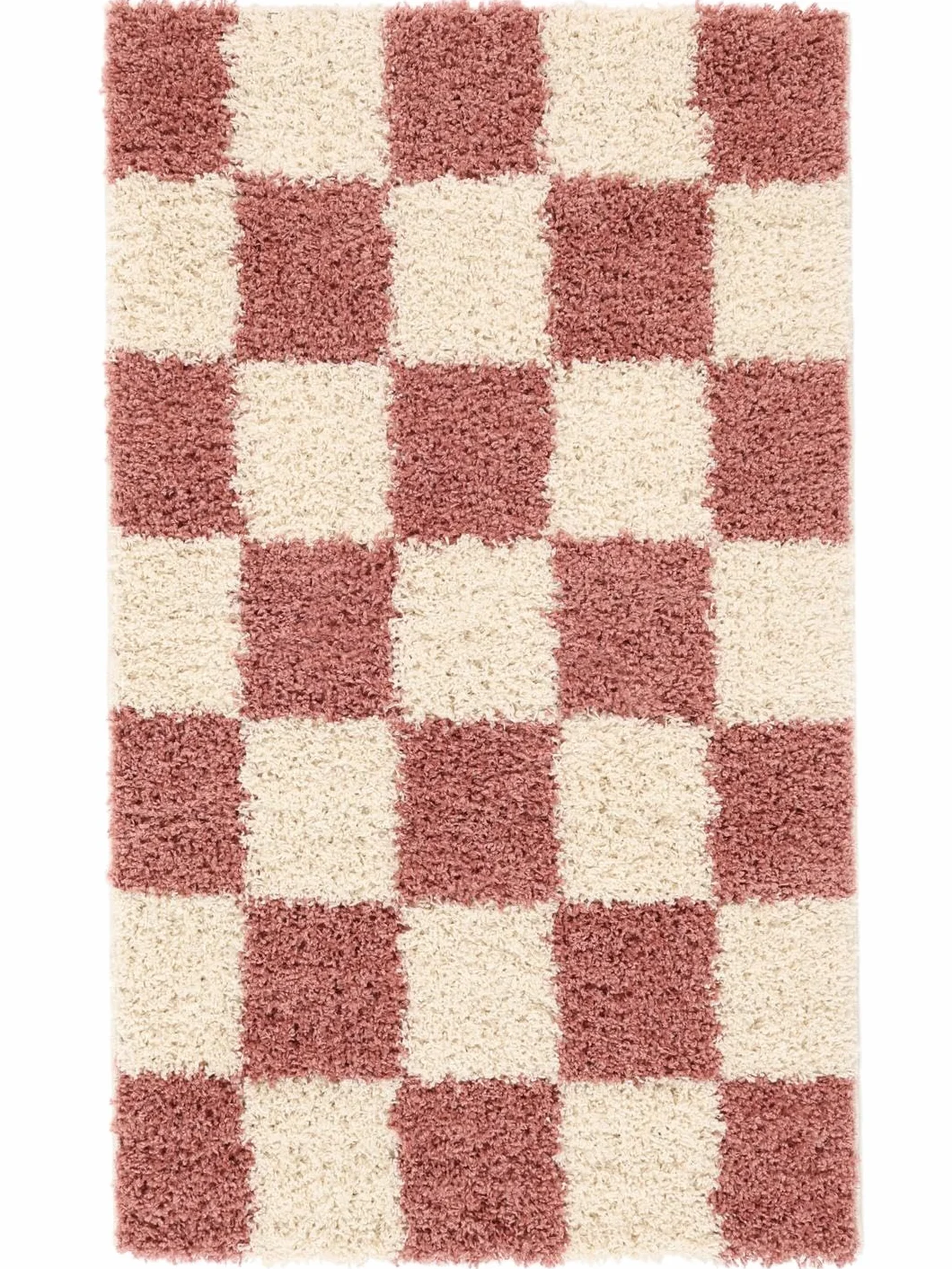 RugVista Chessie, Dywan, Nowoczesne, 100 x 160 cm, Prostokąt, Wysoki, Pokój dzienny, Sypialnia, Czyścić wyłącznie chemicznie, Różowy/Off White