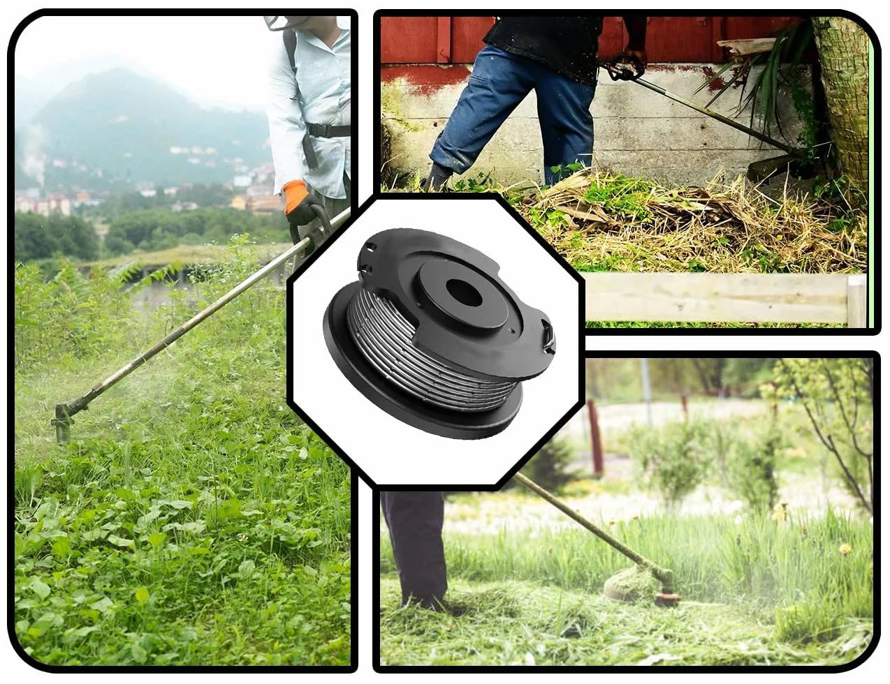 4 sztuki szpul żyłki, kompatybilne z podkaszarką Bosch ART 23SL, ART 26SL ART 30-36LI, nylonowe, zapasowe żyłki do podkaszarki Bosch F016800569 (Φ1,65 mm/5 m)
