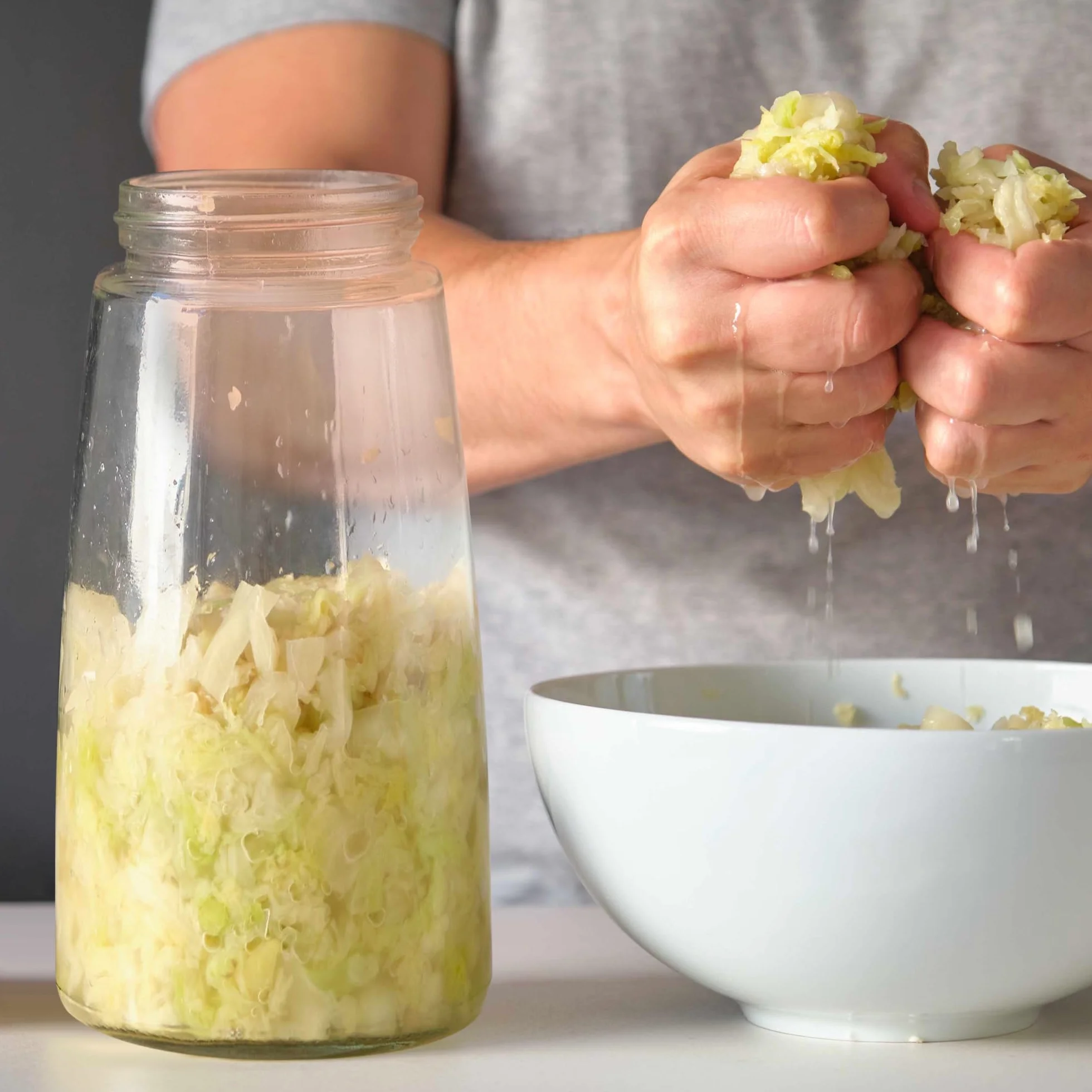 HEFTMAN Słoik fermentacyjny z 1-drożnym otworem wentylacyjnym – 2,2 l, 2 sztuki, idealny do bezpiecznej fermentacji kefiru, kimchi, kapusty kiszonej, zakwasu, owsa na noc, słoików fermentacyjnych, 2