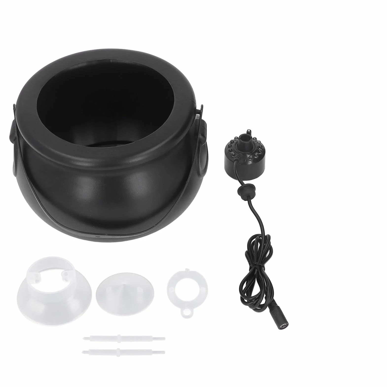 4 w 1 Mist Maker Fogger, 12 LED zmieniający kolor Halloween Party Pond Fog Machine, Upiorna atmosfera Fontanna ultradźwiękowa Mister Fogger Świąteczny nawilżacz powietrza do Rockery Fish(EU)