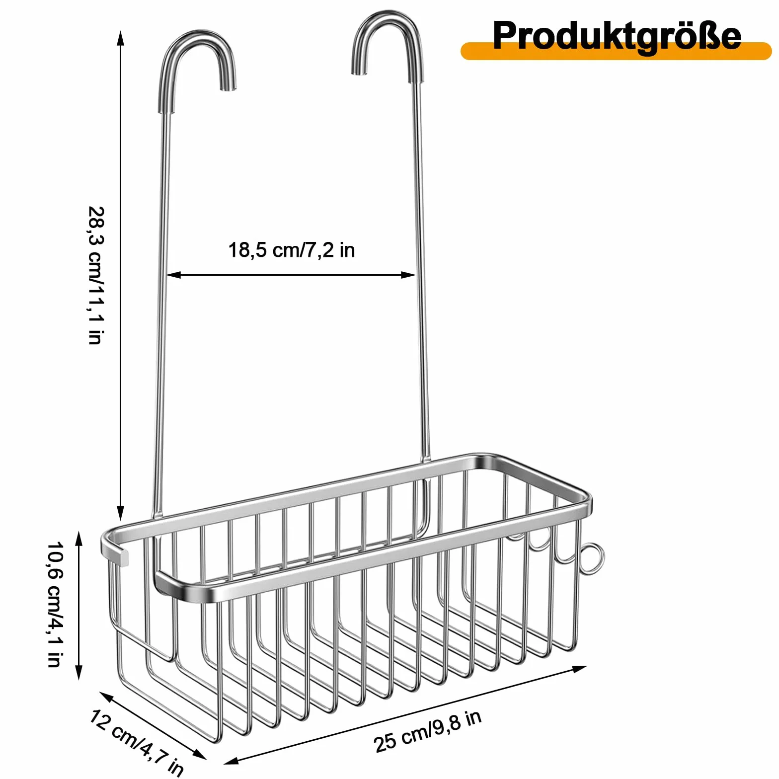 Półka prysznicowa do zawieszenia, półka prysznicowa do zawieszenia, półka prysznicowa bez wiercenia, uchwyt do szklanych drzwi prysznicowych, nierdzewny kosz prysznicowy bez wiercenia, do