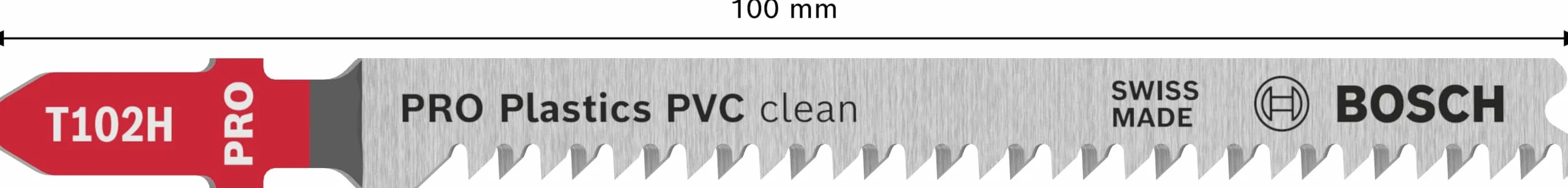 Bosch 2x Brzeszczoty do wyrzynarek PRO Plastics PVC clean T102H (do Tworzywa sztuczne, Tworzywa sztuczne, Długość 100 mm, Professional Akcesoria Wyrzynarka)