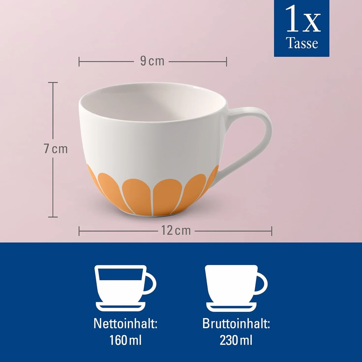 Villeroy & Boch Fleur soleil filiżanka do kawy żółta porcelana Premium